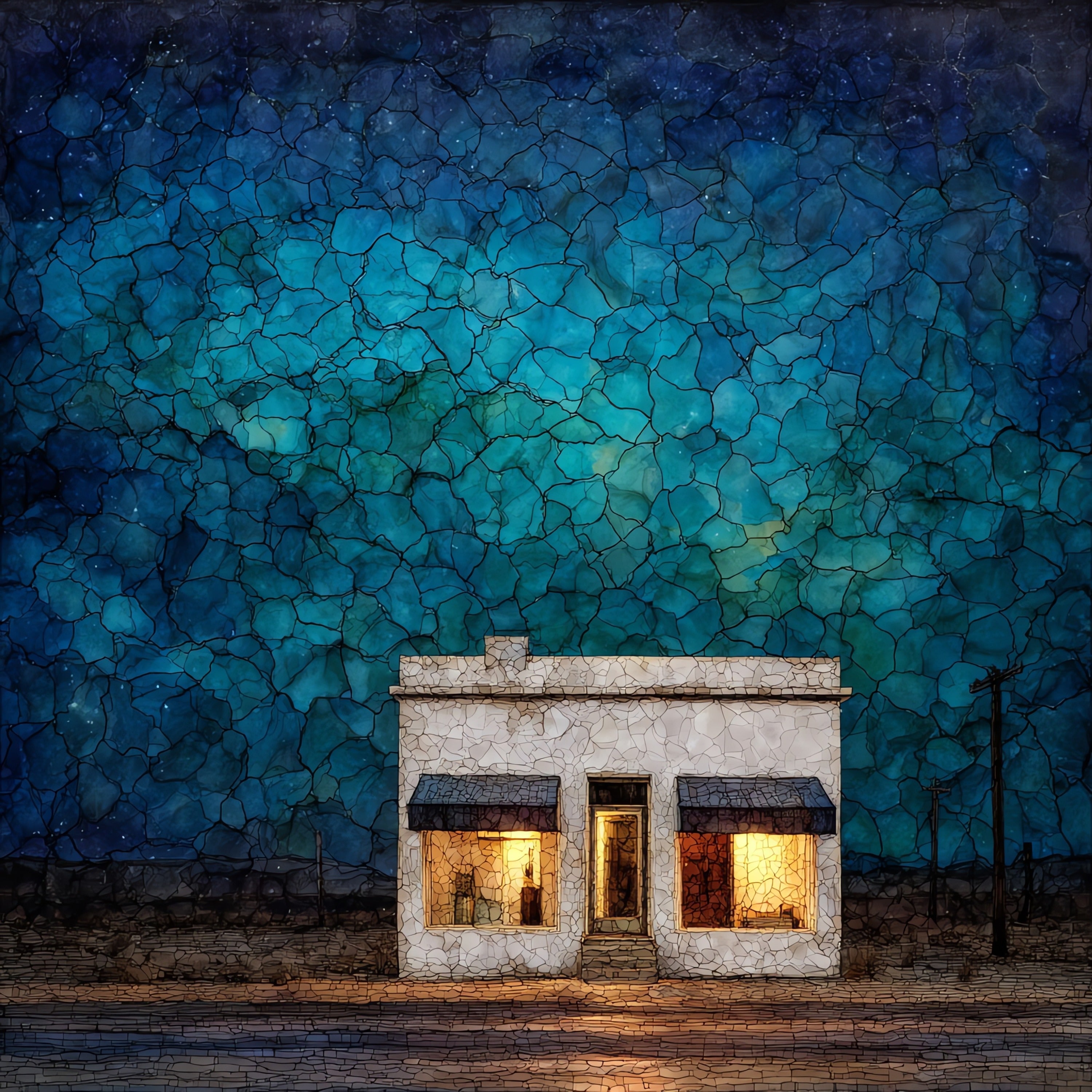 Falcon Lake international reservoir — ceramic art tile
