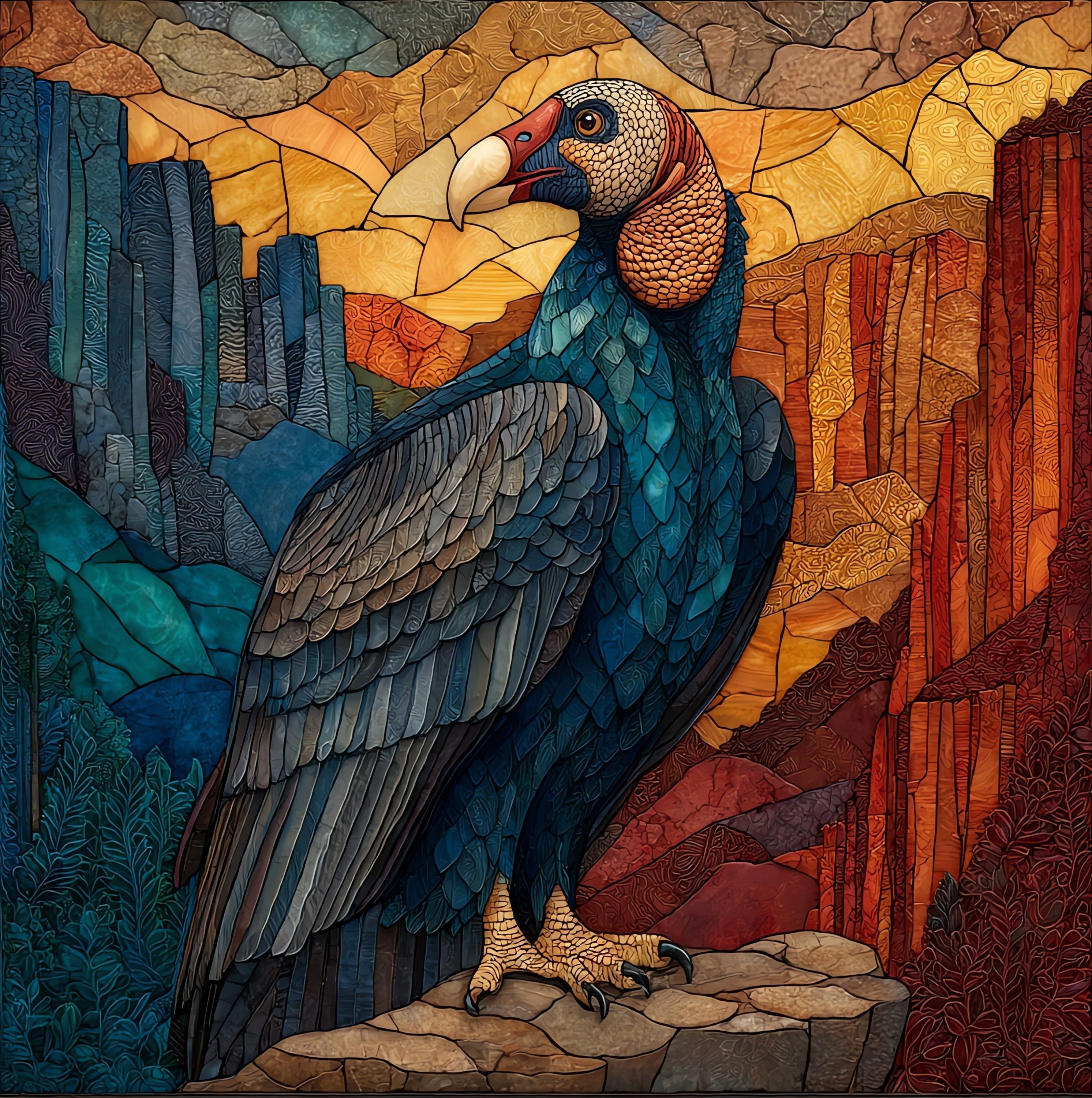 California condor on a — ceramic art tile