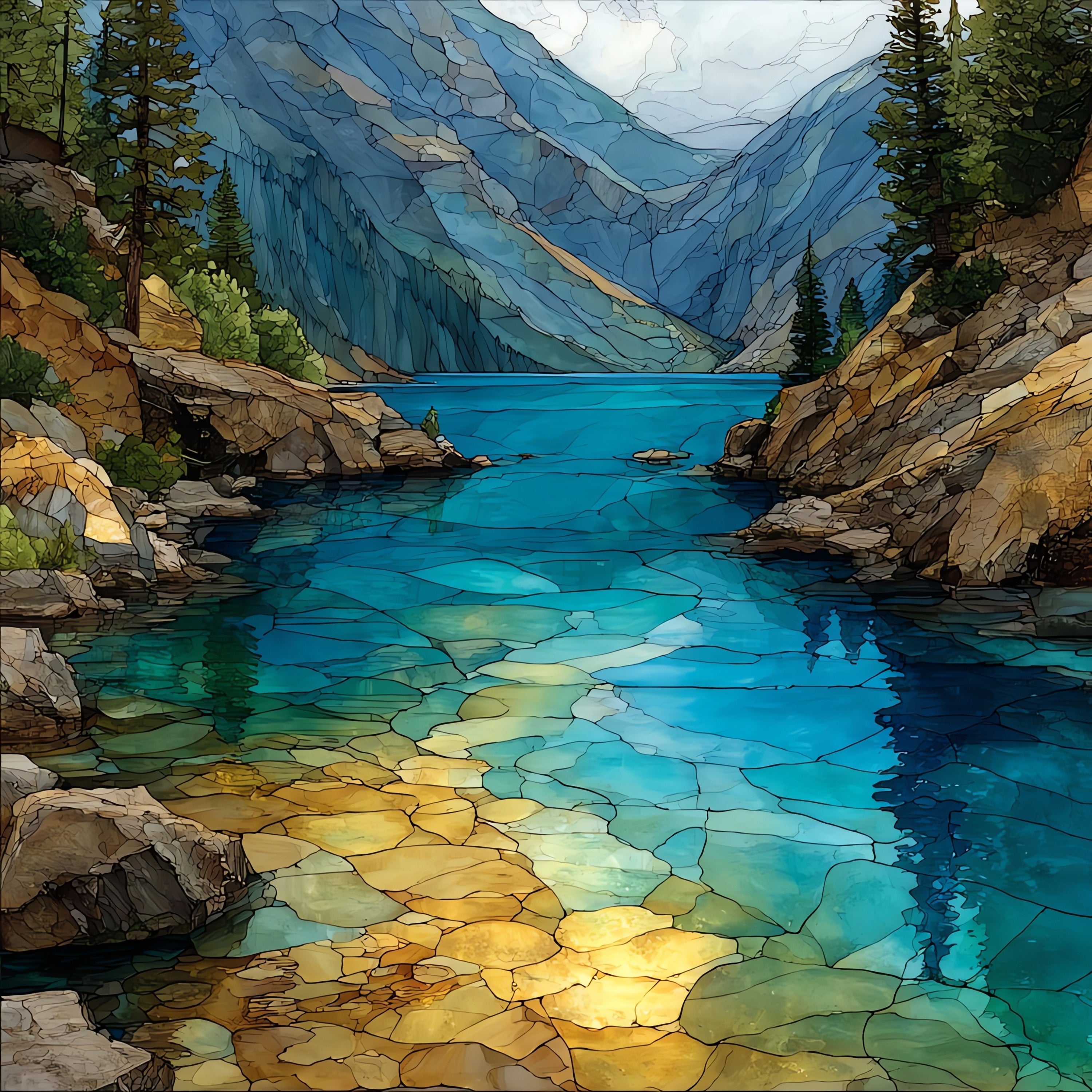 Mills Lake — ceramic art tile