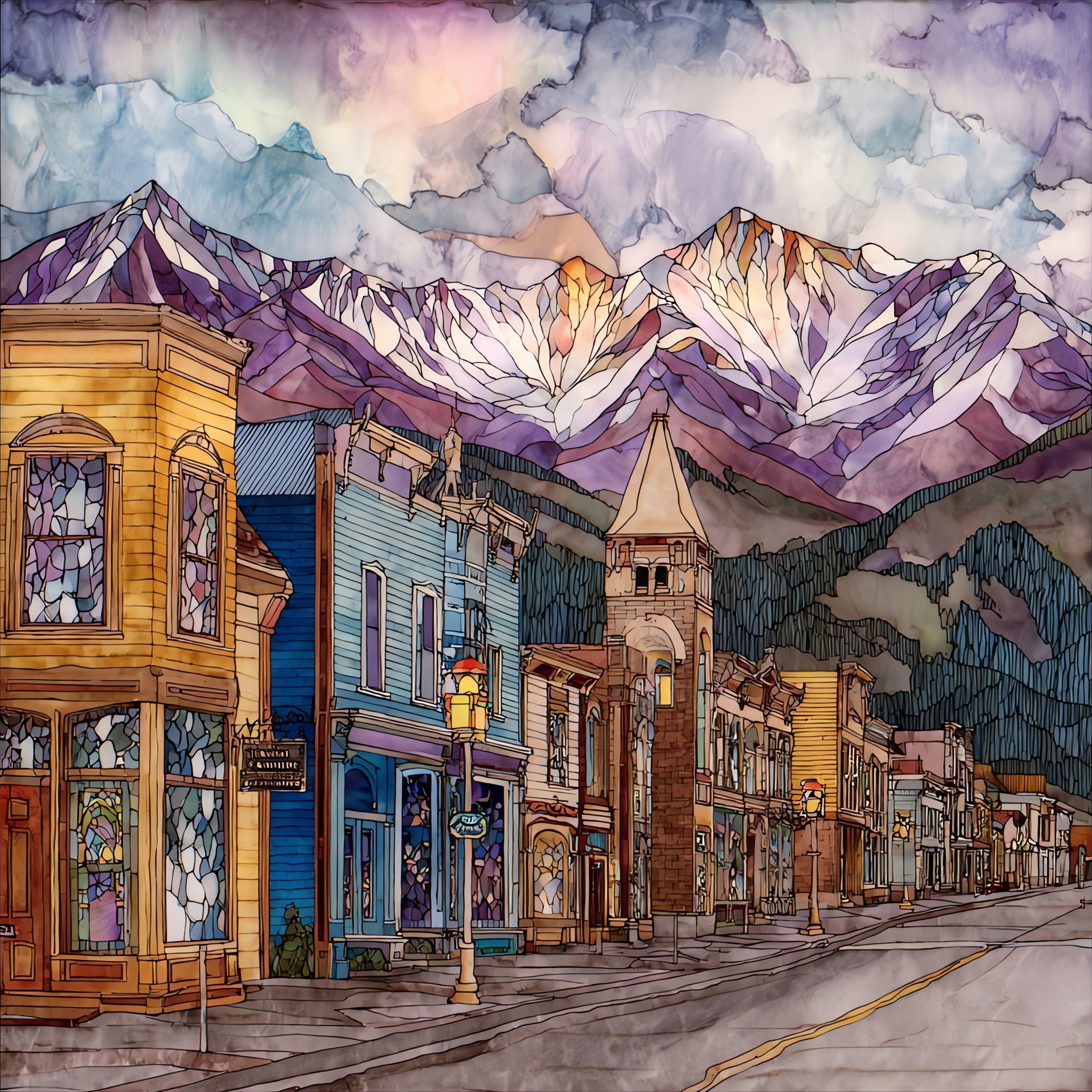 Silverton main street San Juans — ceramic art tile