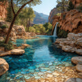 the turquoise-blue pool reflection — ceramic art tile