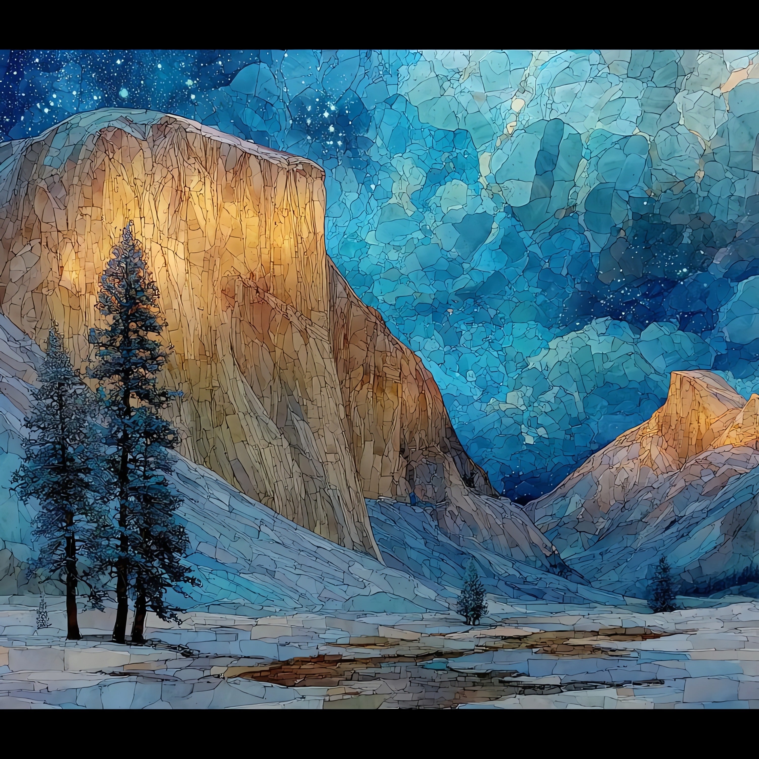 El Capitan dusted — ceramic art tile