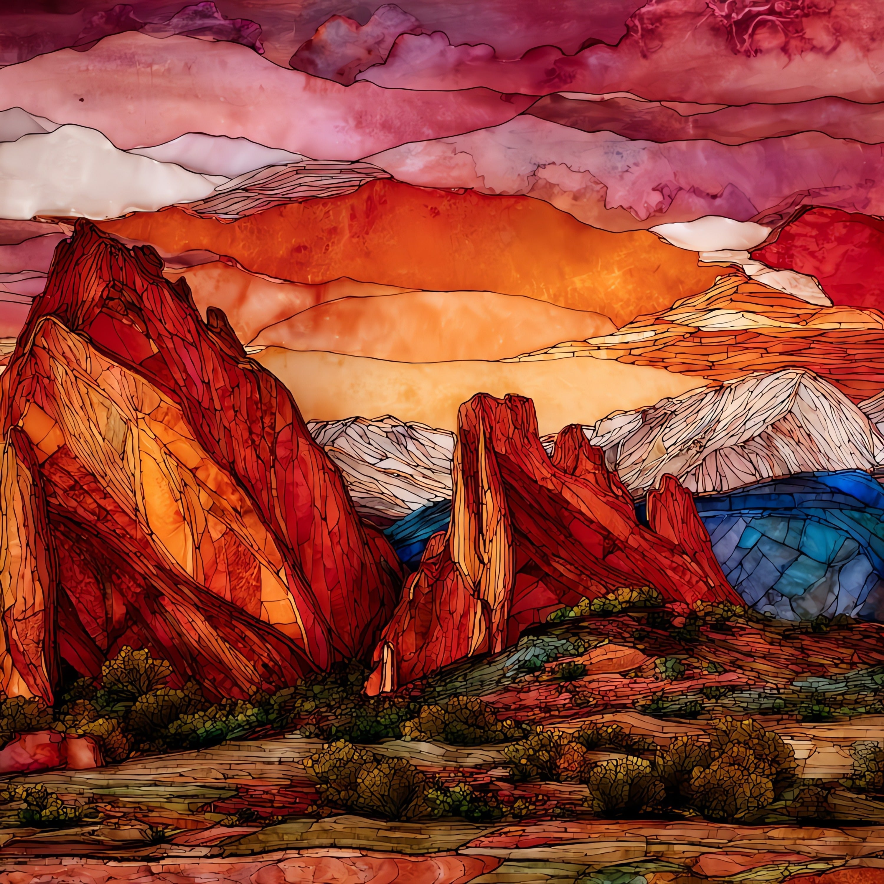 Kissing Camels Garden of the Gods Front Range — ceramic art tile