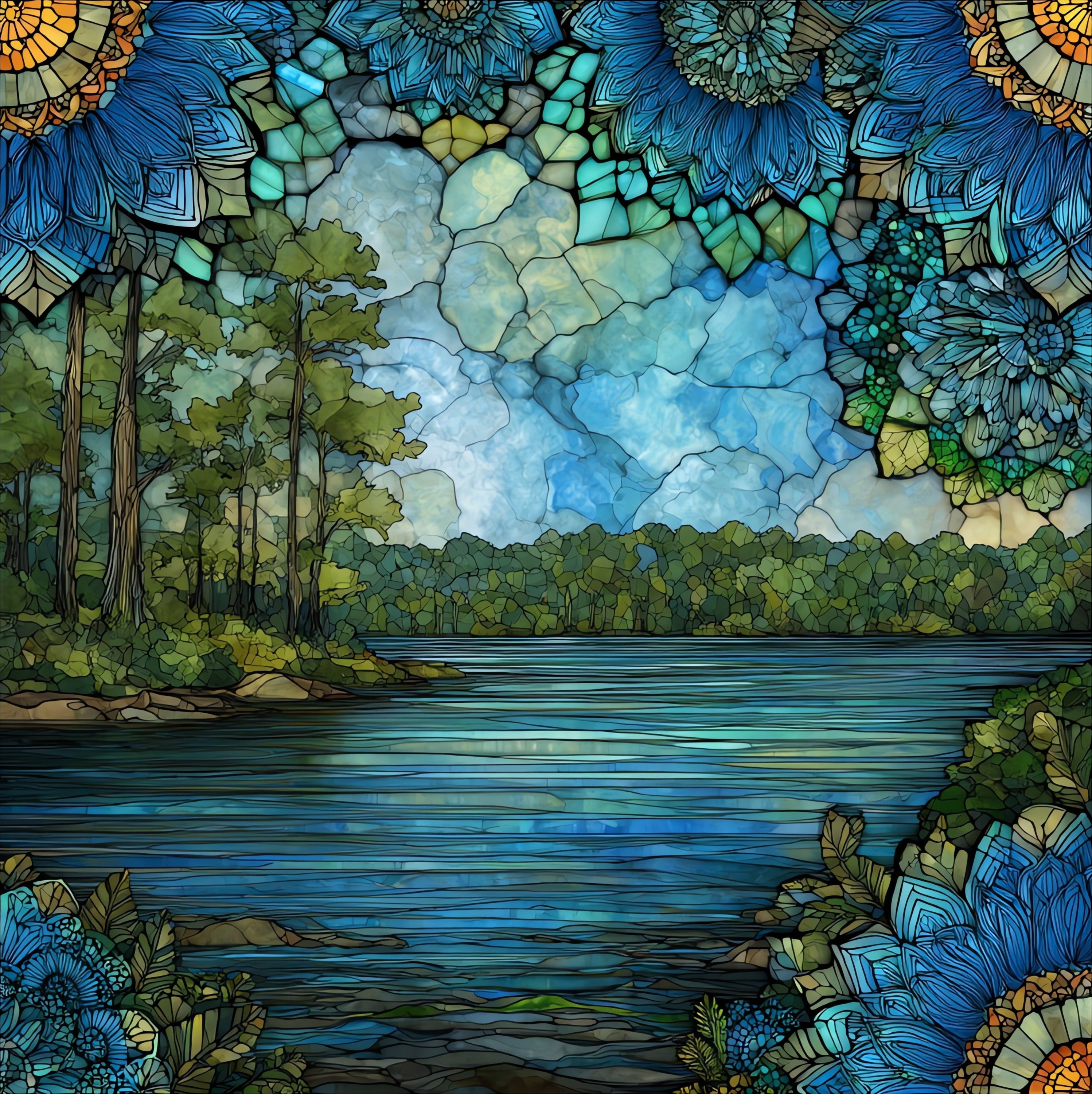 the Connecticut River — ceramic art tile