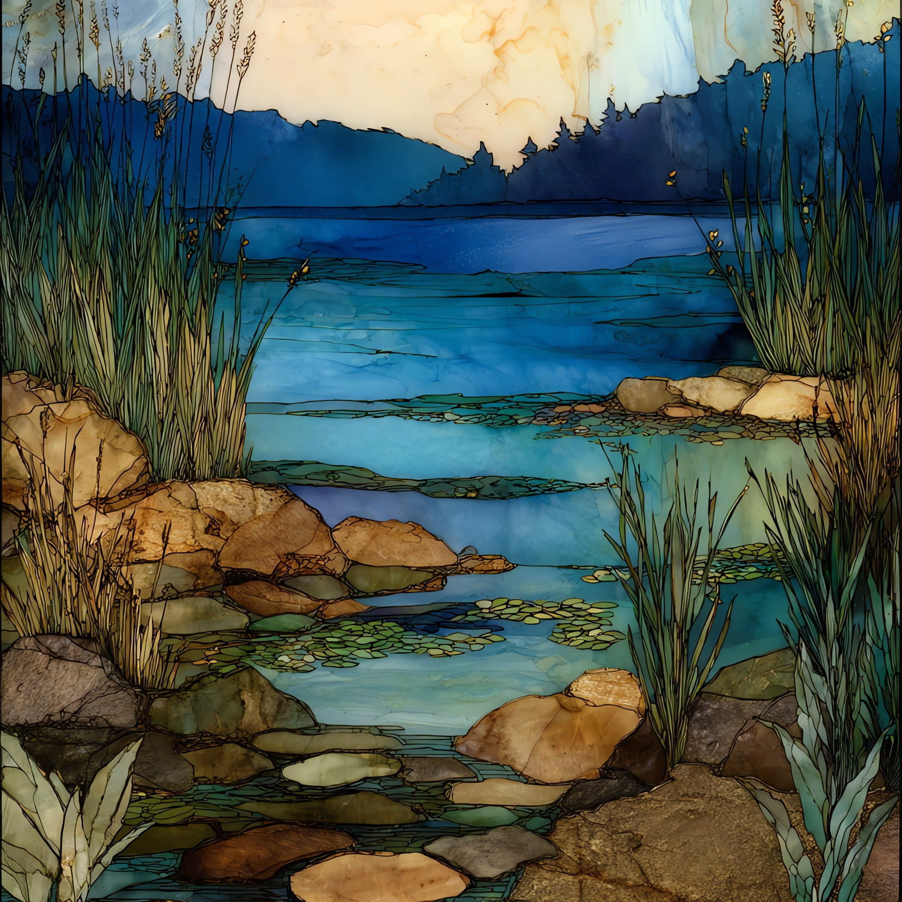Lake Itasca headwaters source — ceramic art tile
