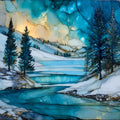 Boundary Waters frozen lake — ceramic art tile