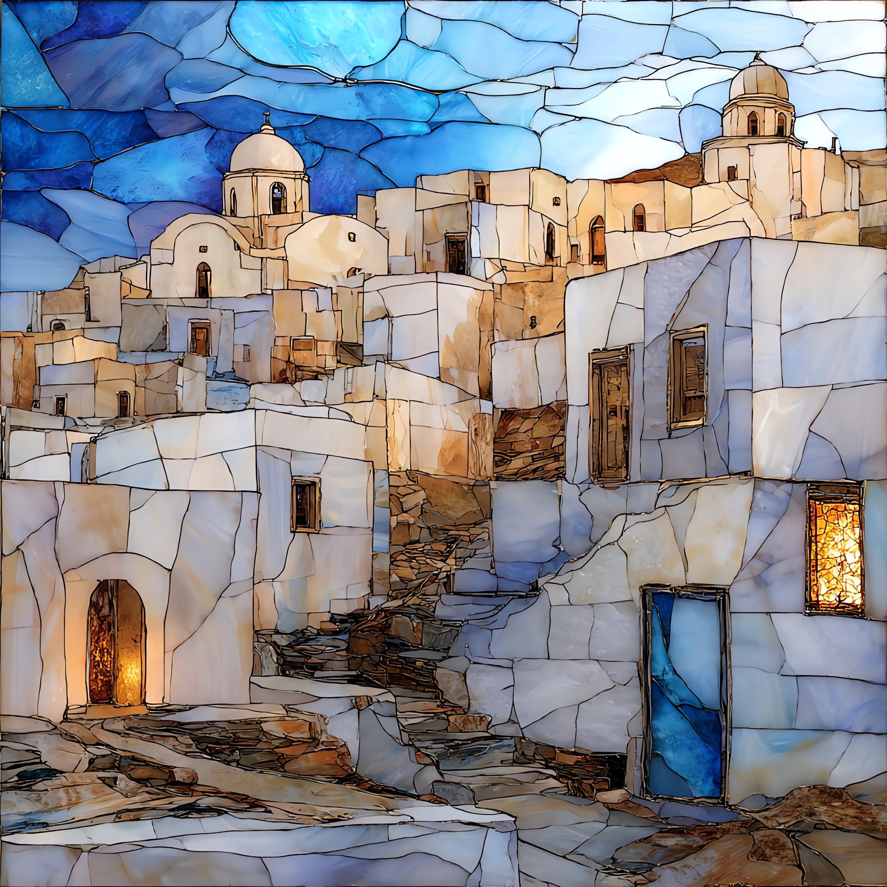 Pyrgos Marble Village — ceramic art tile