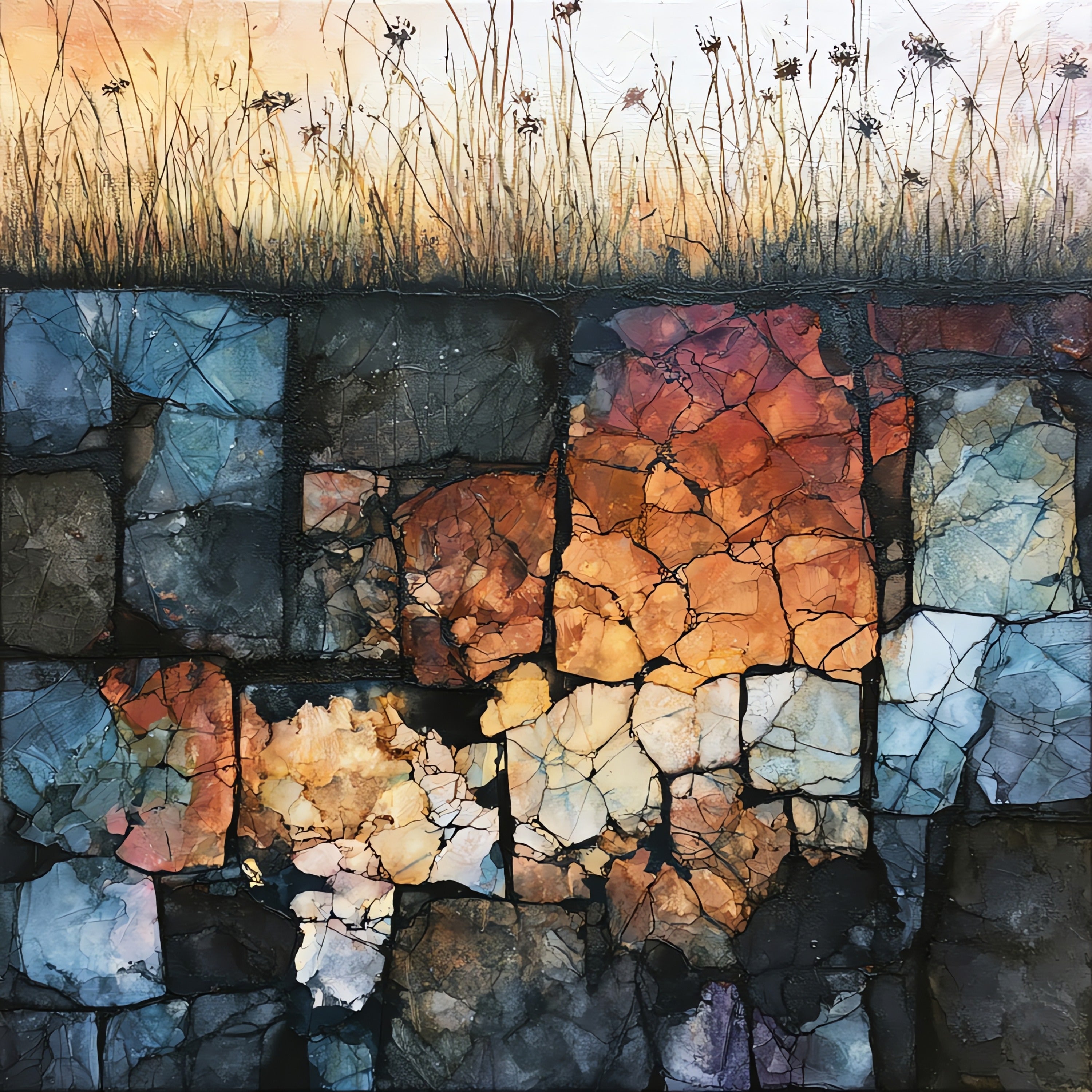 the Burning Coal Vein — ceramic art tile
