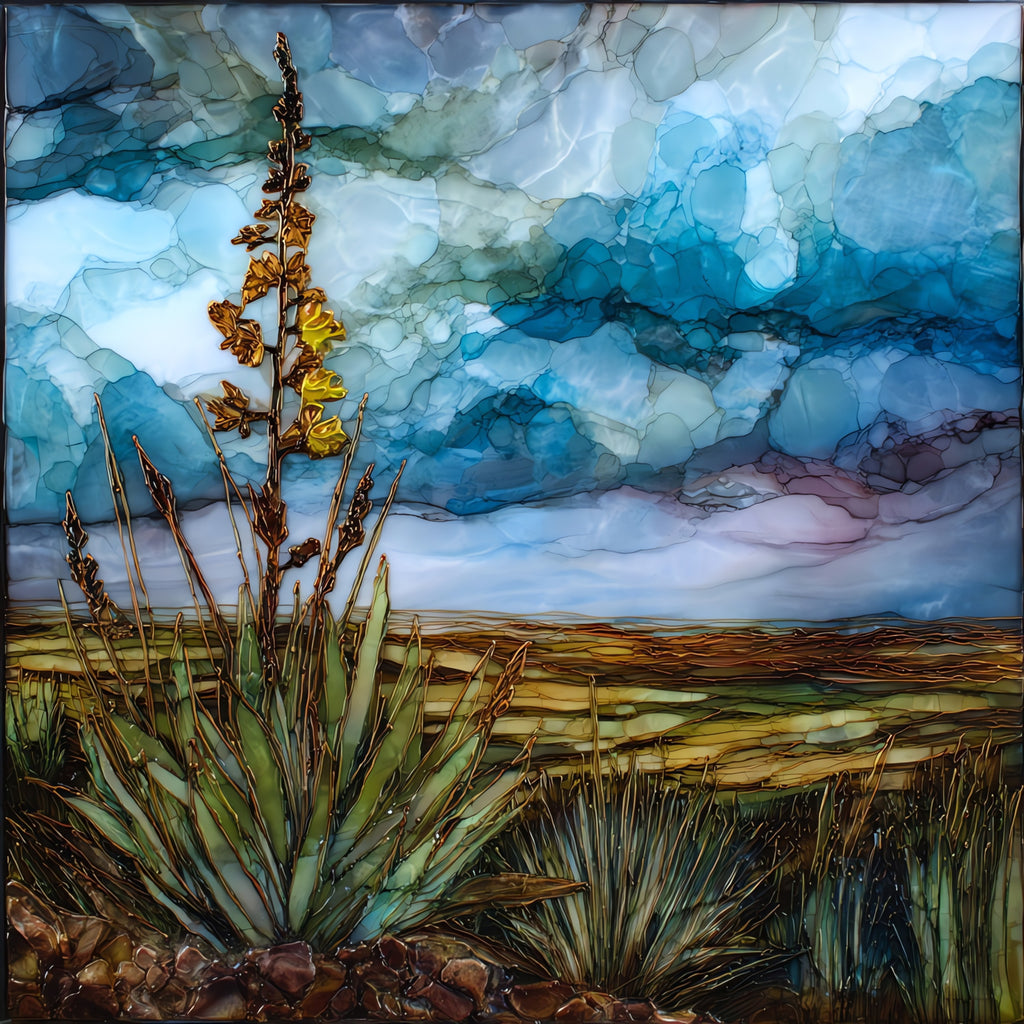 Standing Rock prairie — ceramic art tile