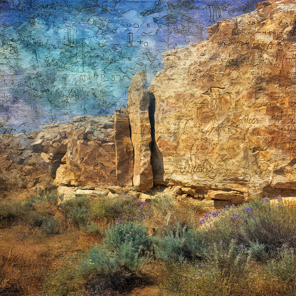 Picture Canyon petroglyphs — ceramic art tile