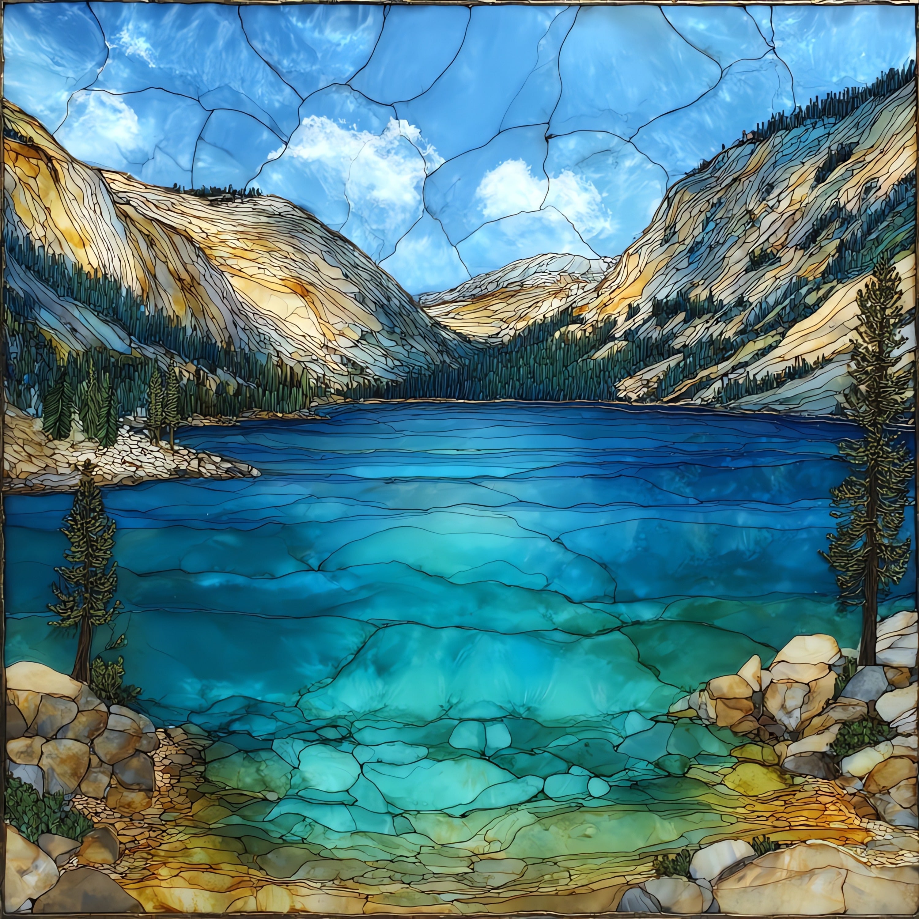 Tenaya Lake — ceramic art tile