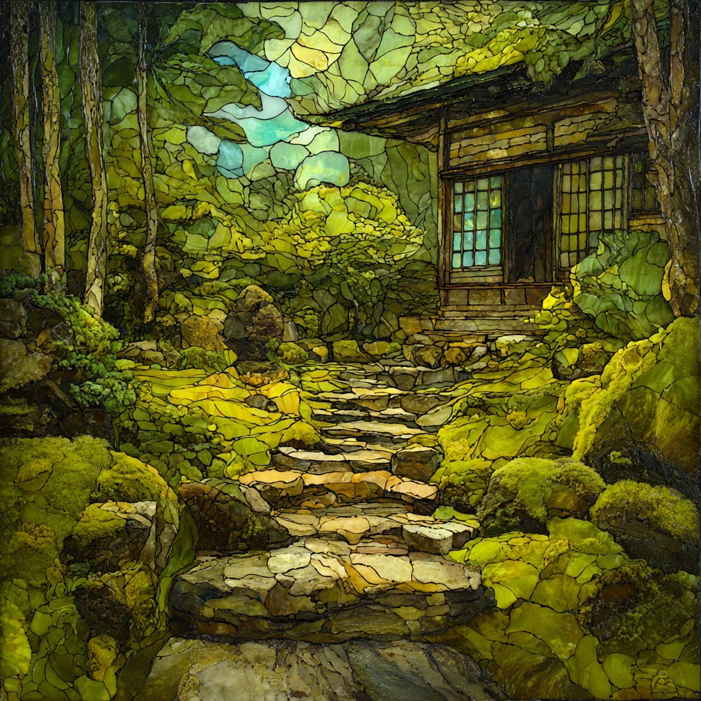 Gioji Moss Temple — ceramic art tile