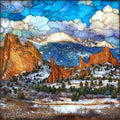 Snow on Garden of the Gods Front Range — ceramic art tile