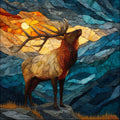 Rocky Mountain elk in — ceramic art tile