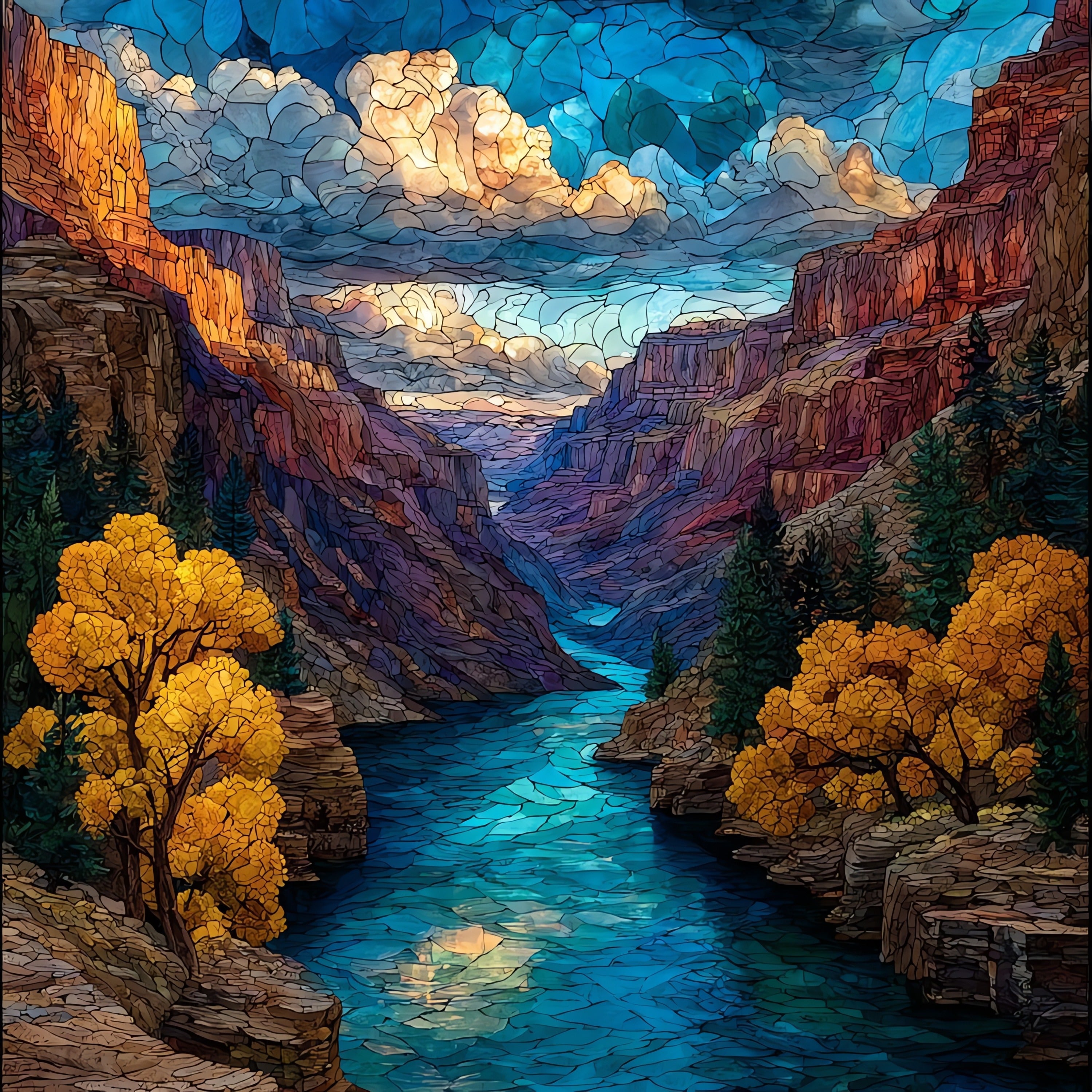 Grand Canyon inner canyon — ceramic art tile