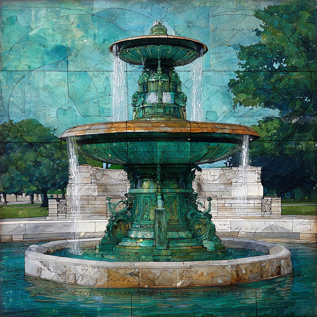 the James Scott Memorial Fountain on — ceramic art tile