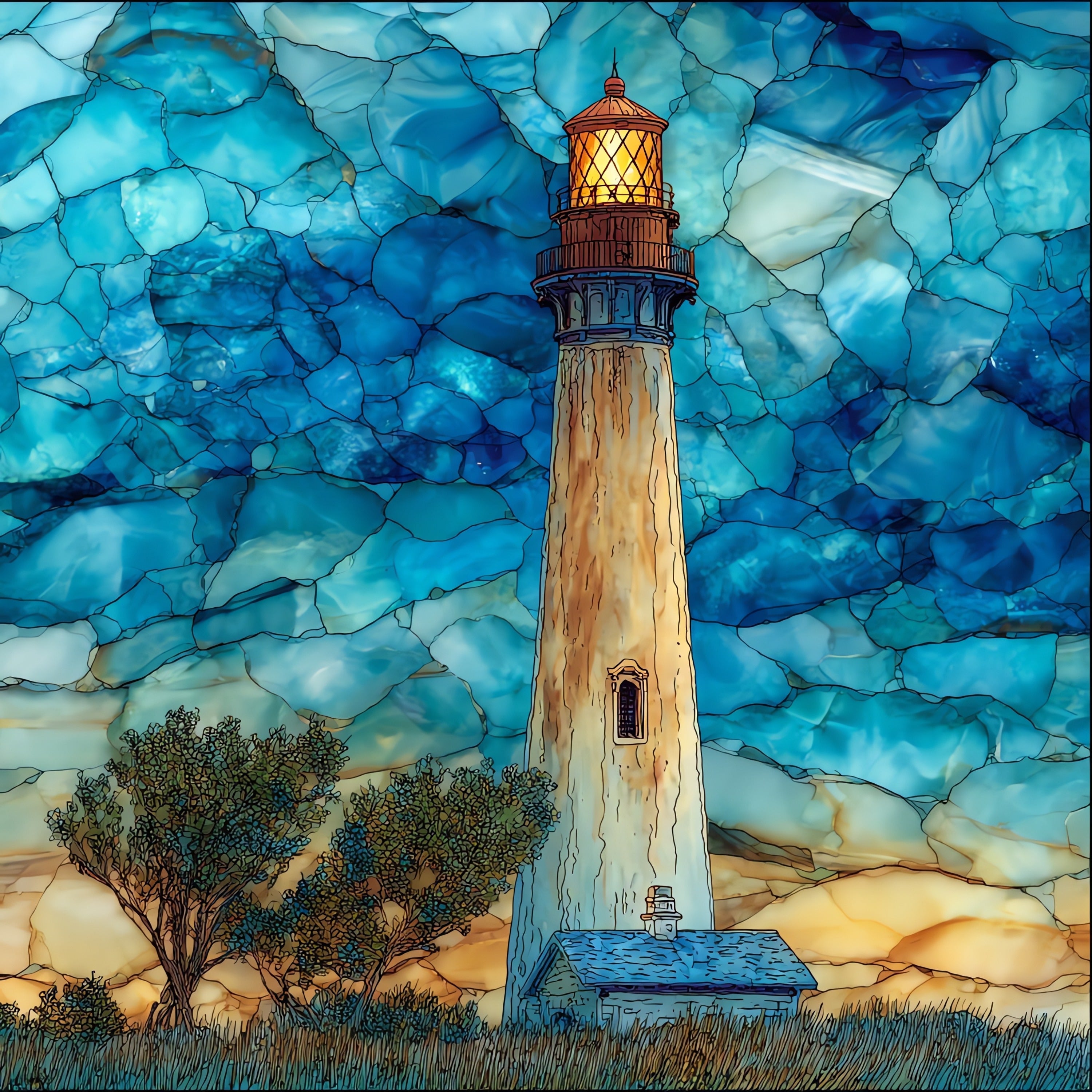 Anclote Key lighthouse — ceramic art tile