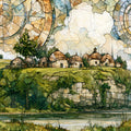 the On-a-Slant Indian Village — ceramic art tile