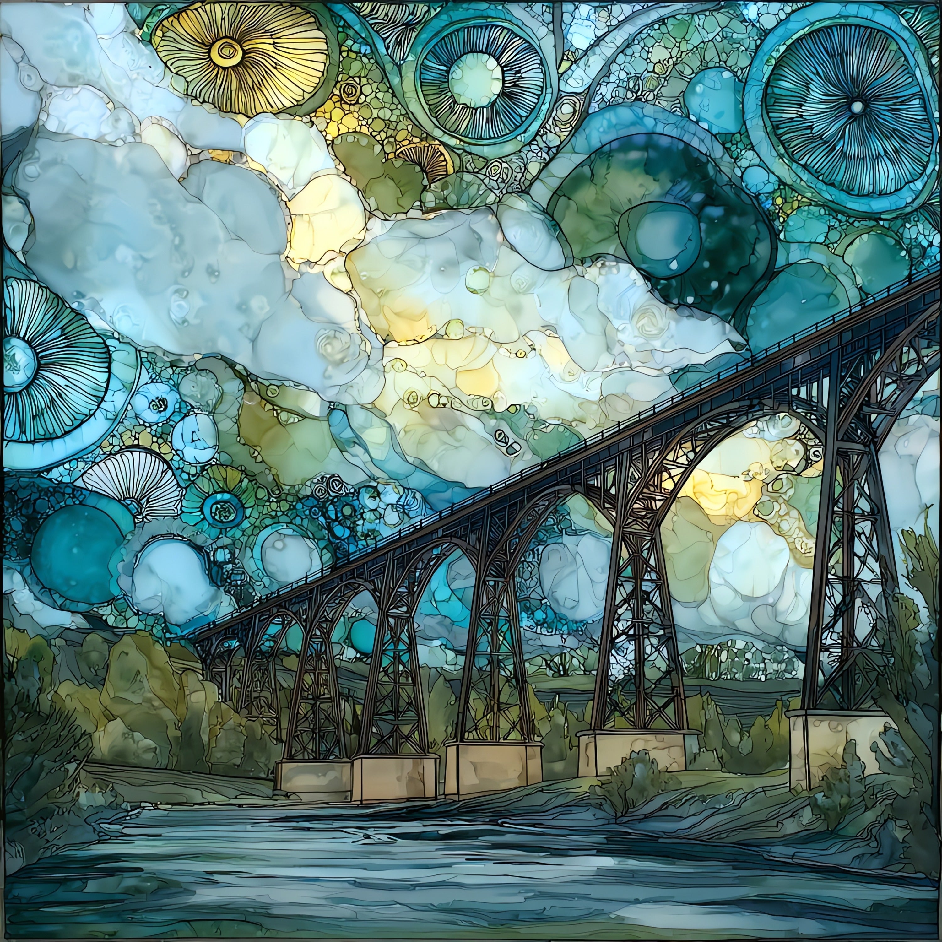 the High Trestle Bridge — ceramic art tile