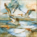 great white pelicans sailing — ceramic art tile