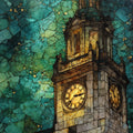 Puerta del Sol clock tower — ceramic art tile