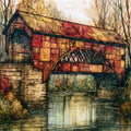the Bridgeton Covered Bridge — ceramic art tile