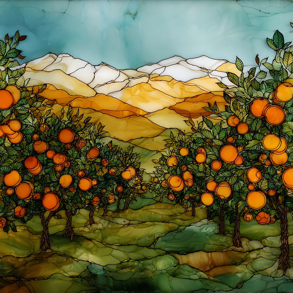 San Joaquin Citrus Groves — ceramic art tile