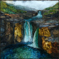 Agate Falls dropping over — ceramic art tile