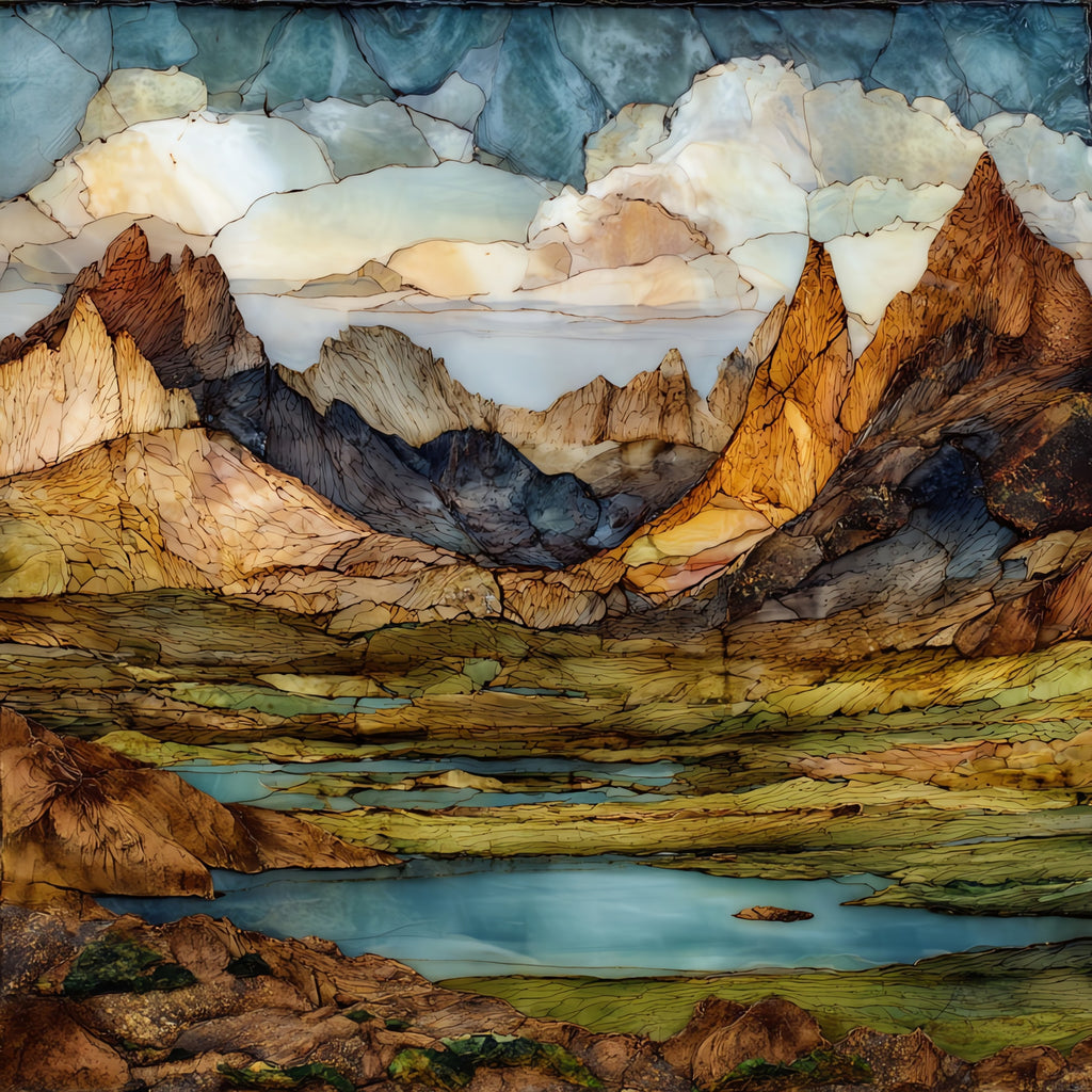 the Beartooth top-of-the-world plateau — ceramic art tile