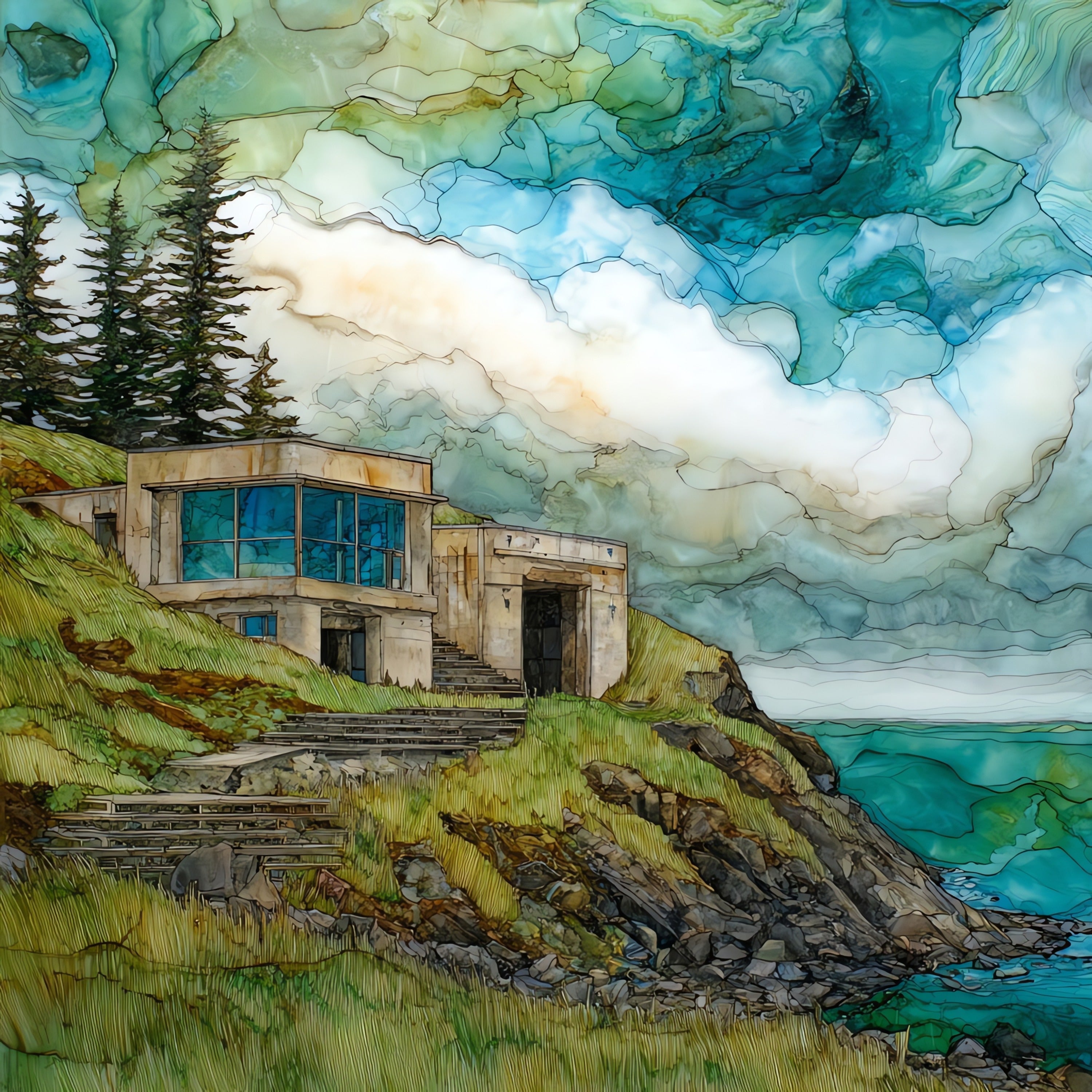 Fort Abercrombie — ceramic art tile