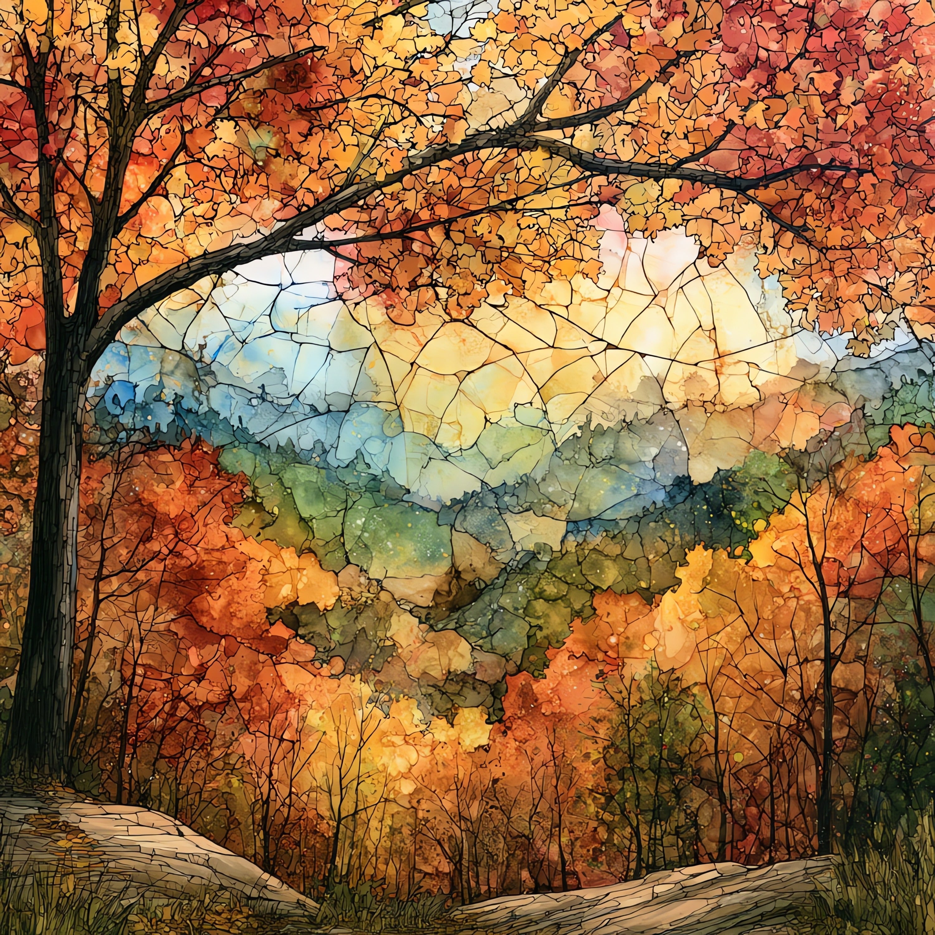 the Brown County State Park scenic — ceramic art tile