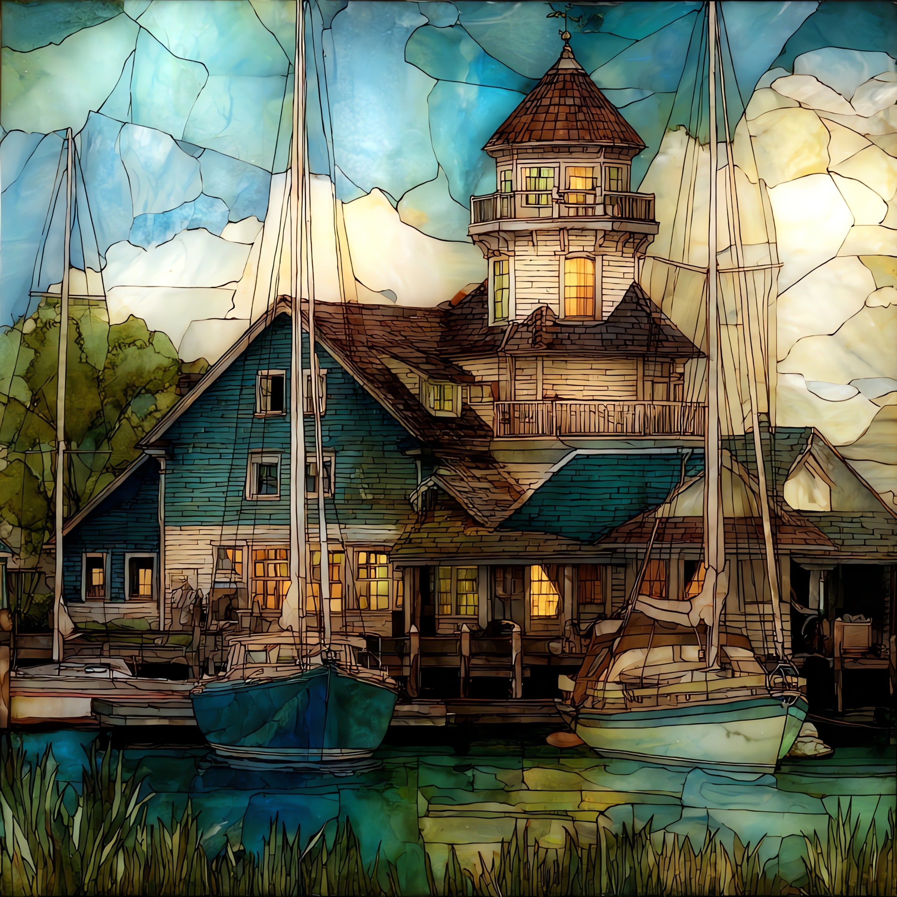 the Bay Head Yacht Club — ceramic art tile