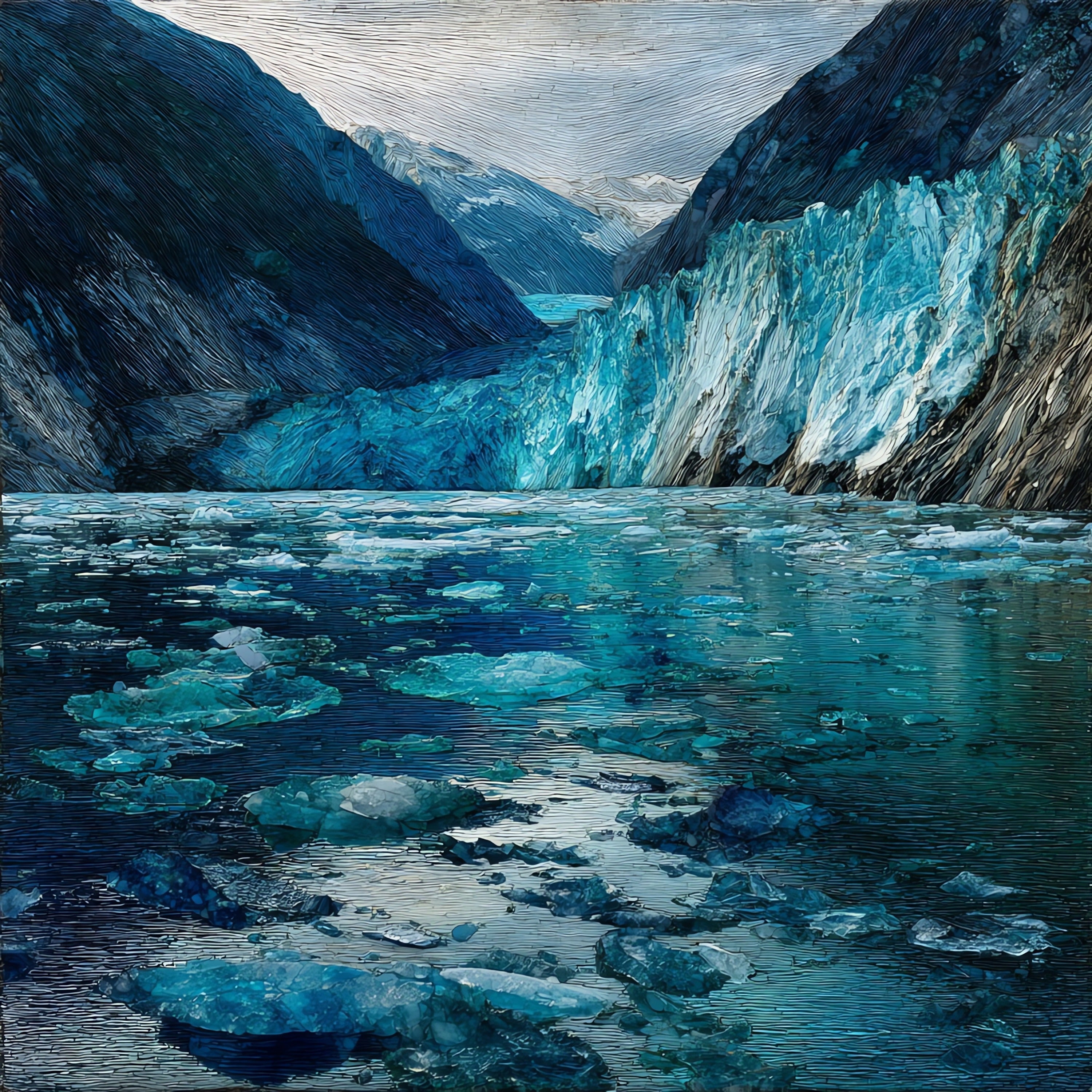 Aialik Glacier face — ceramic art tile