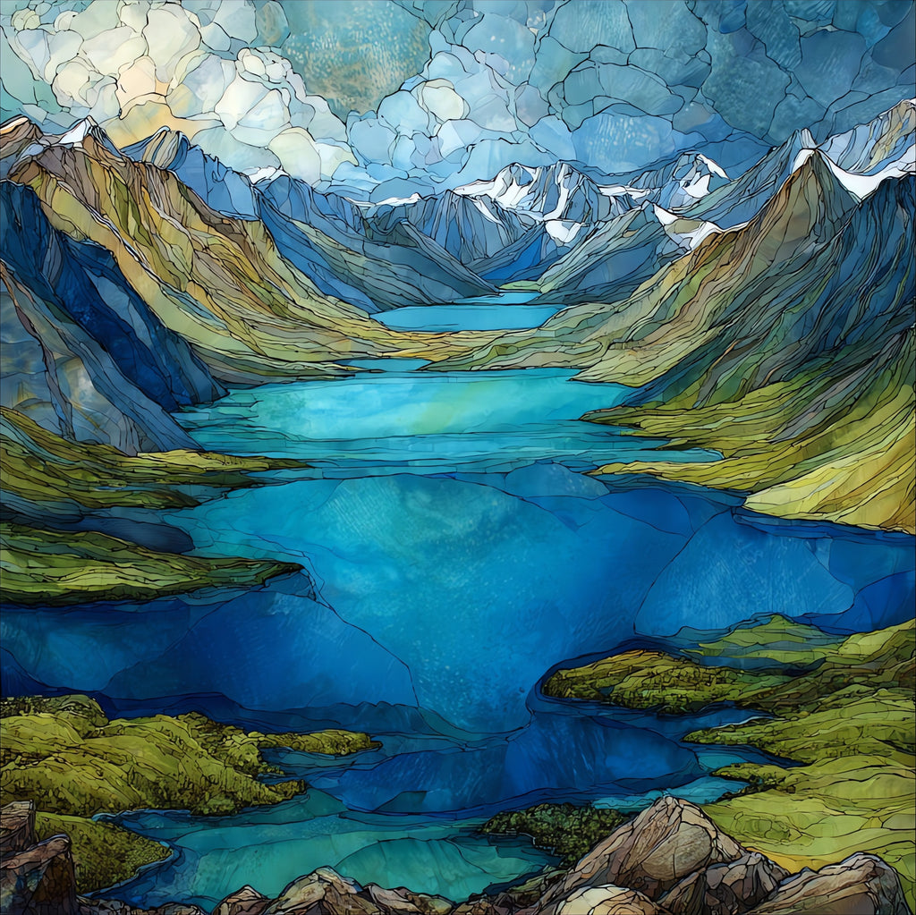 Tangle Lakes — ceramic art tile