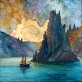 the Phantom Ship andesite spire rising — ceramic art tile