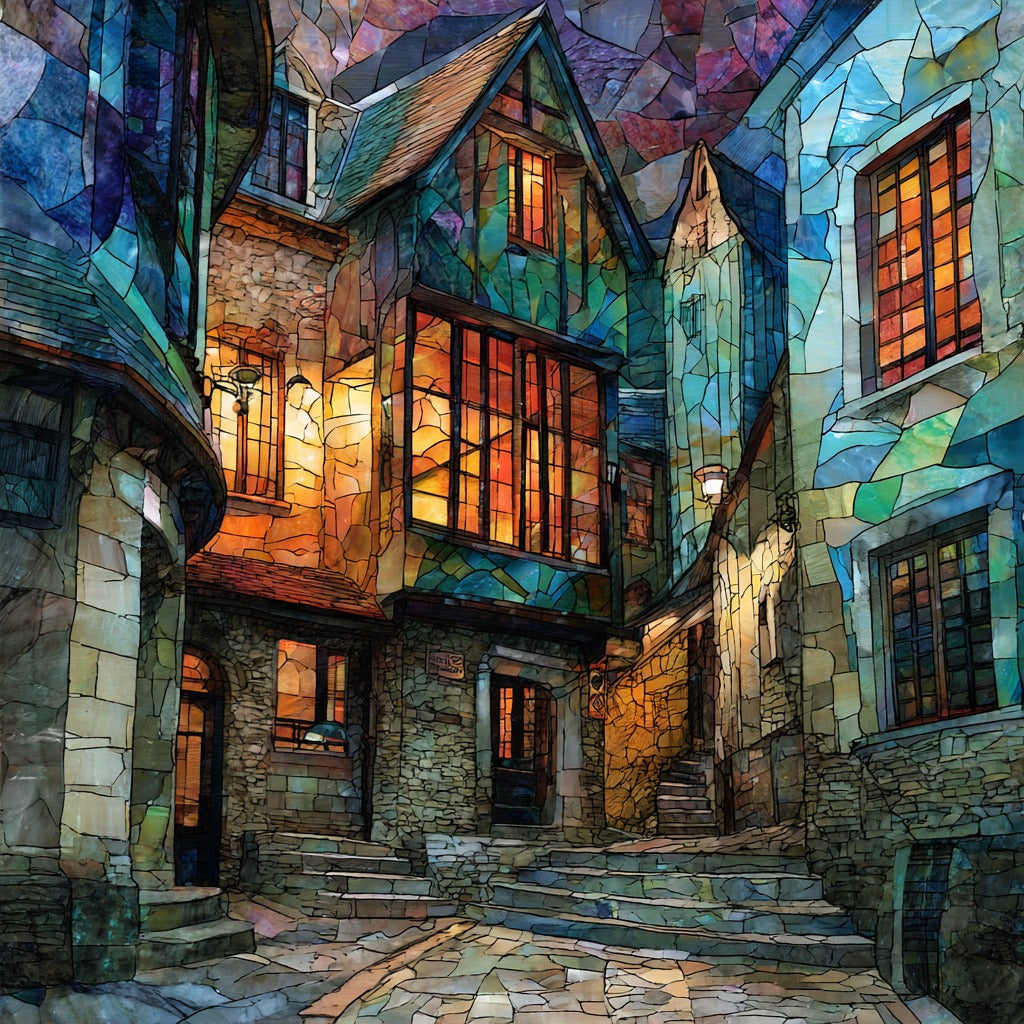 Picasso Museum district narrow streets — ceramic art tile