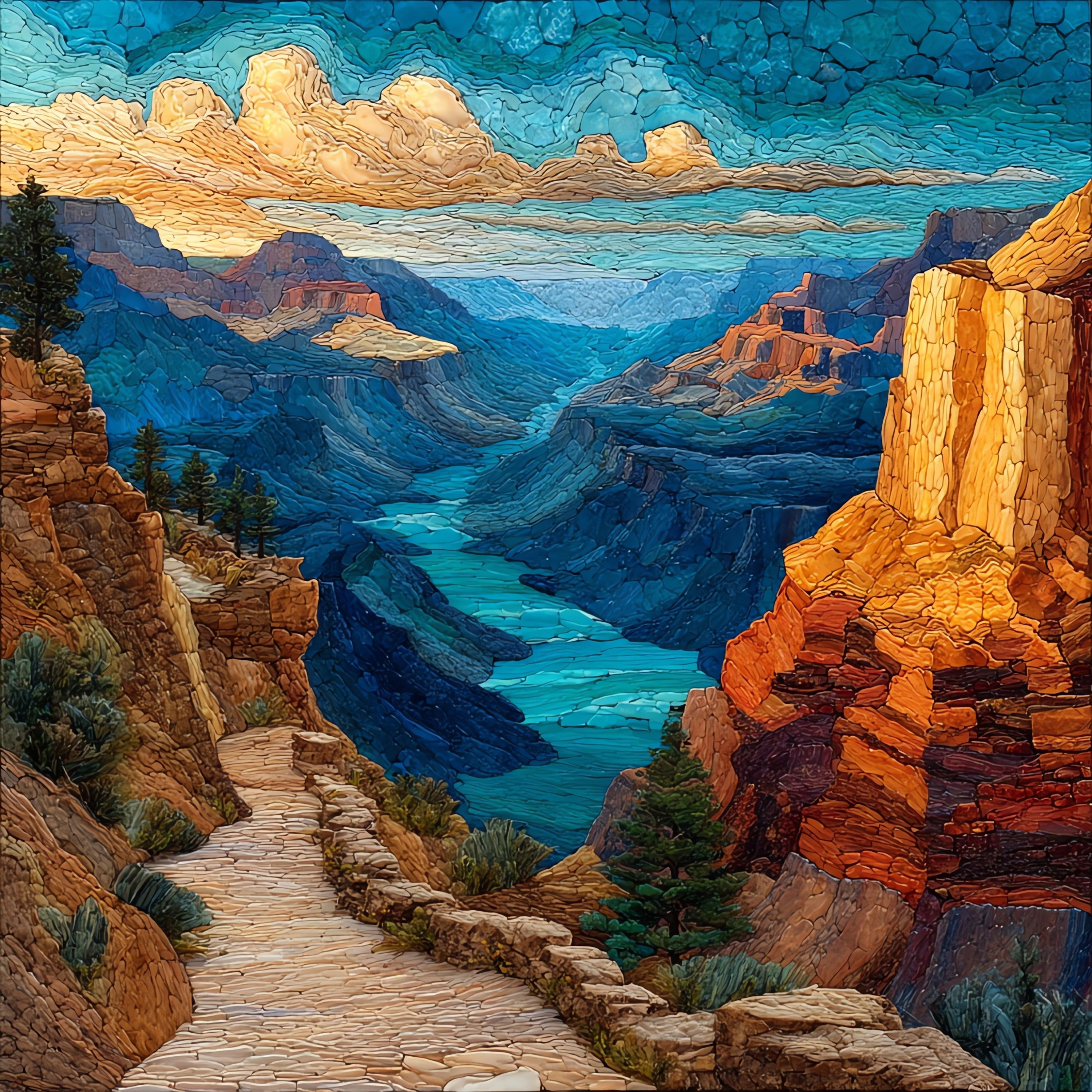 Skeleton Point on the South Kaibab — ceramic art tile