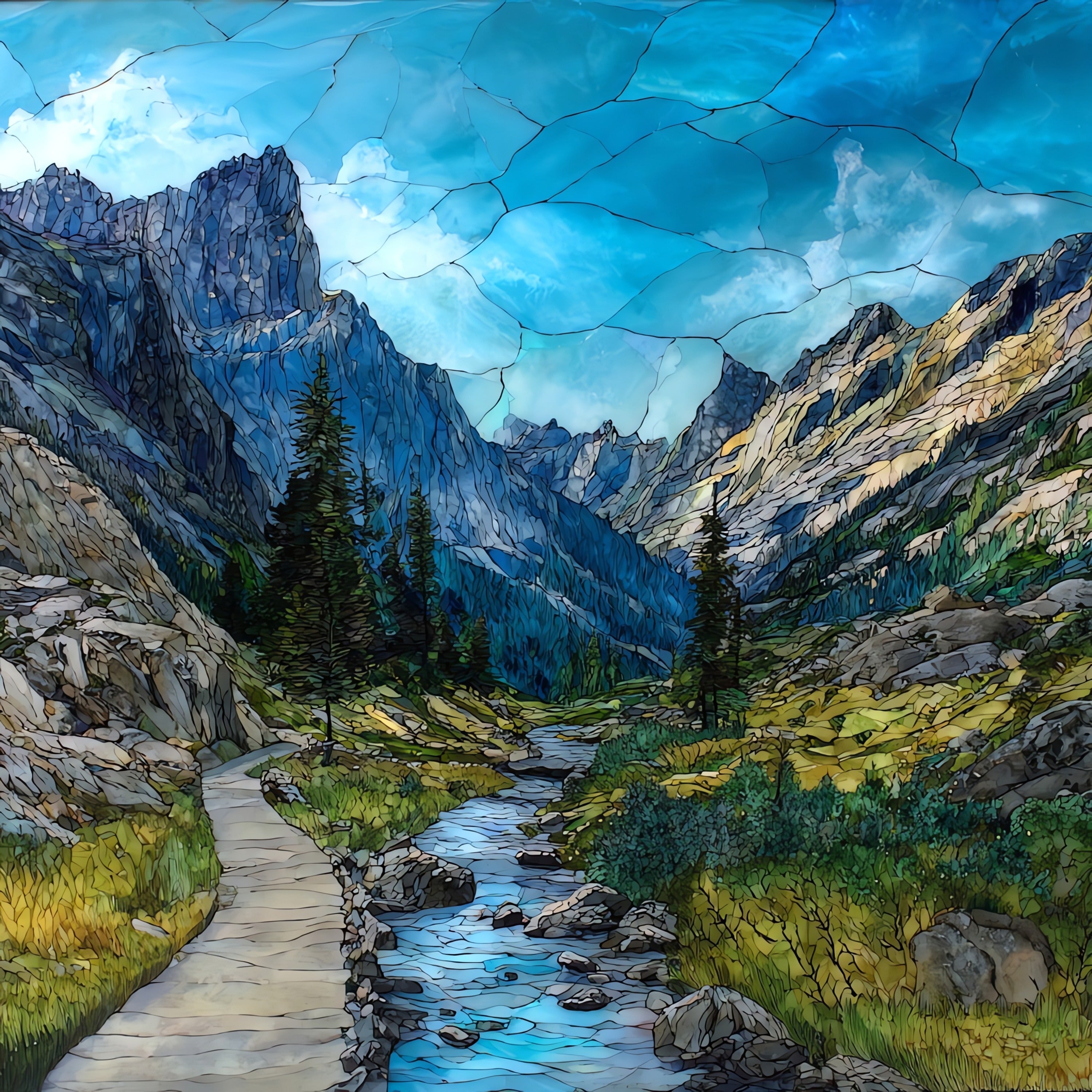 Cascade Canyon — ceramic art tile
