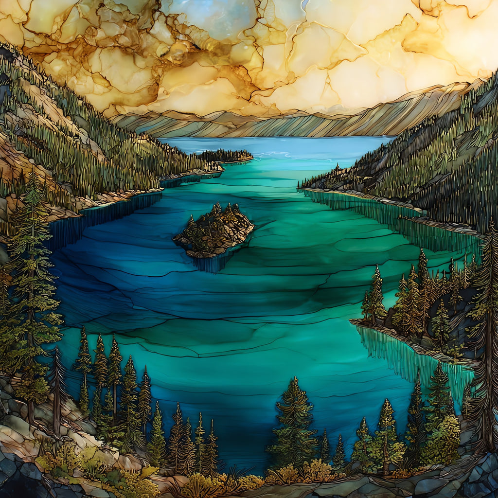 Emerald Bay Lake Tahoe — ceramic art tile