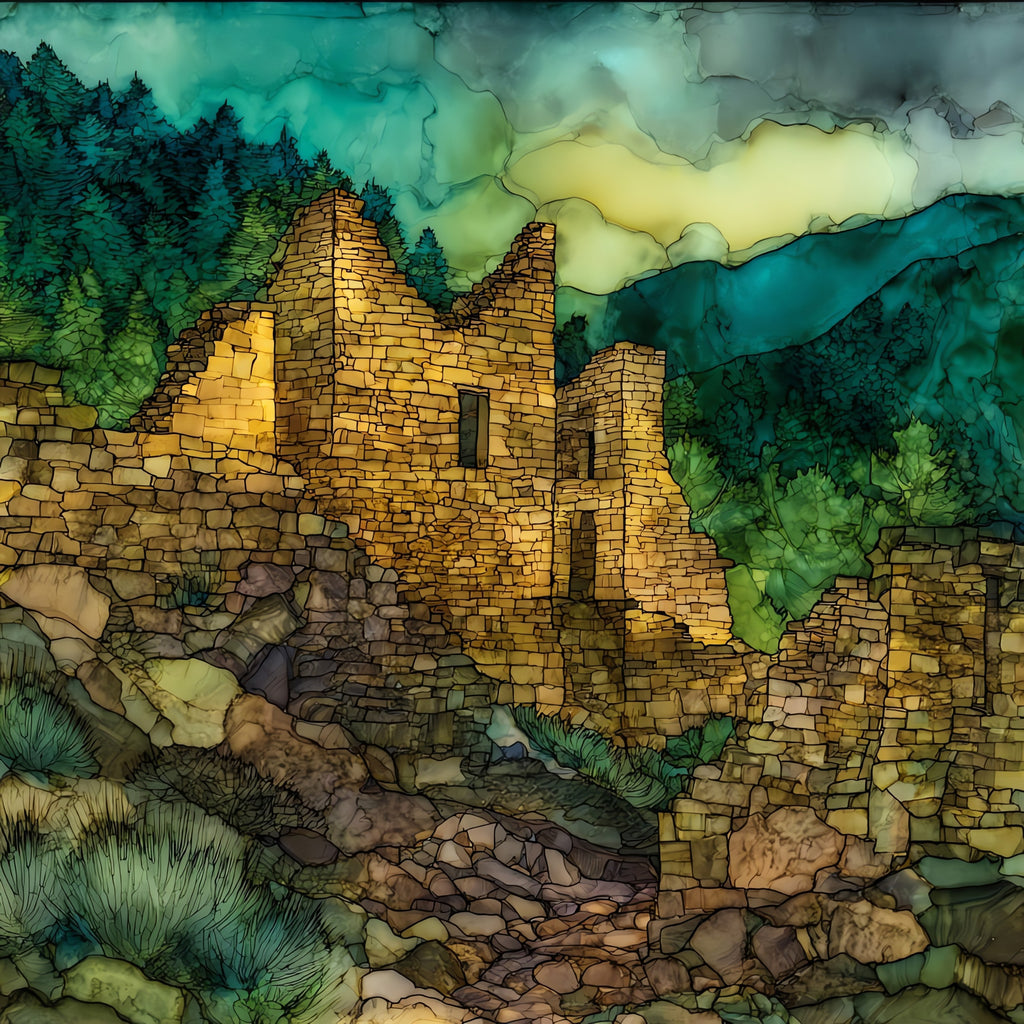 the Hamilton Treasure Hill ruins in — ceramic art tile