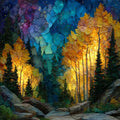 autumn aspen — ceramic art tile