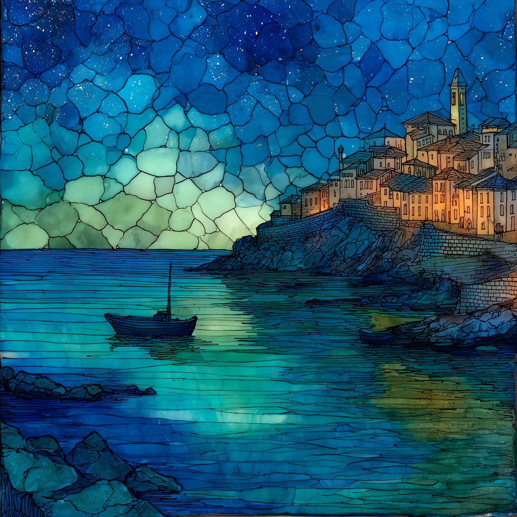 Pythagoreion Harbor — ceramic art tile
