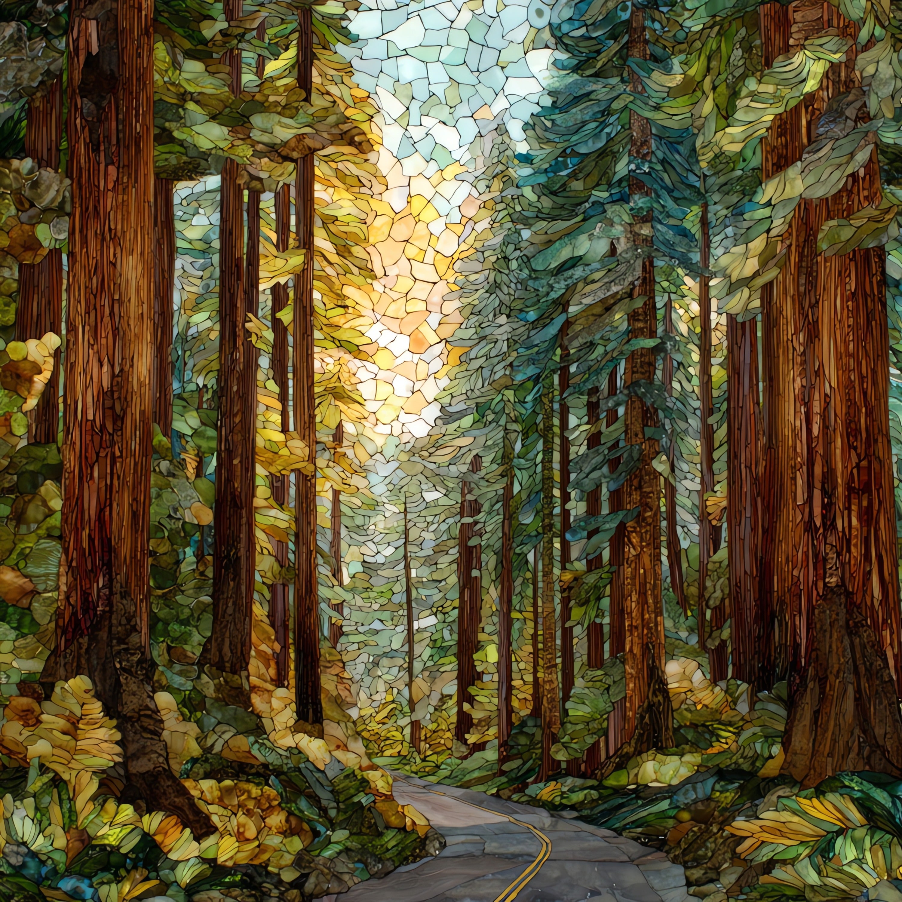 Avenue of the Giants — ceramic art tile