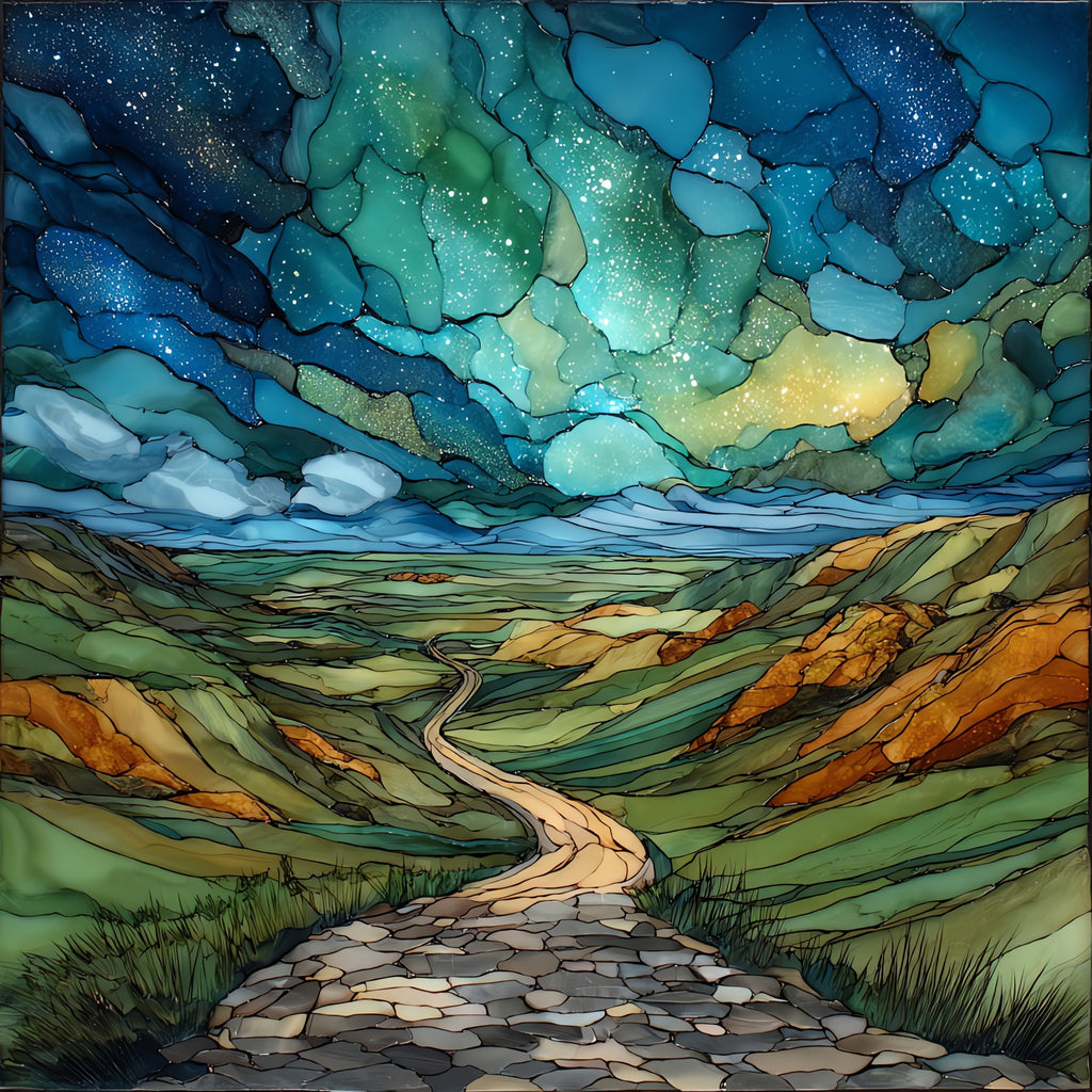 the Loess Hills Scenic Byway winding — ceramic art tile
