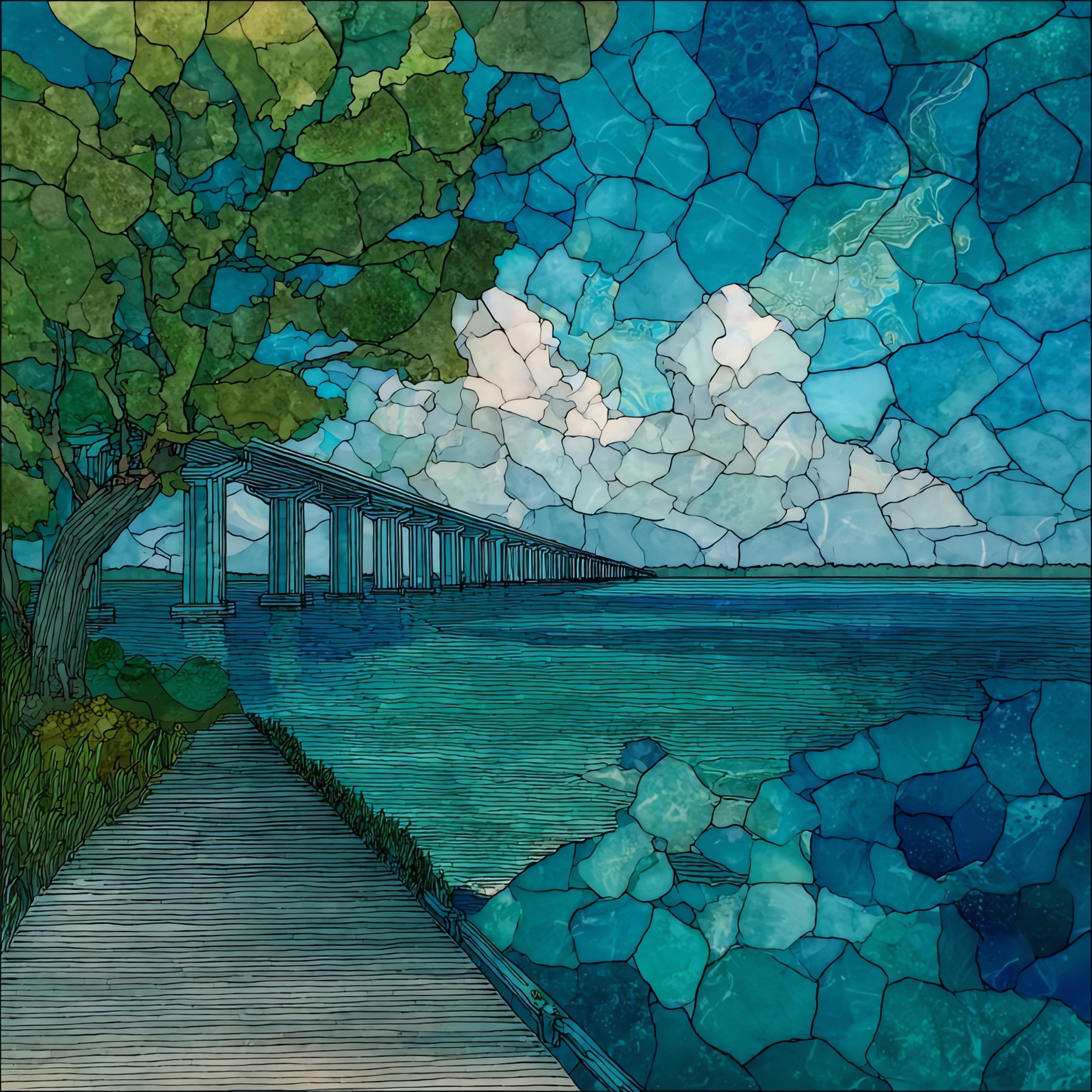Mayport Ferry St — ceramic art tile