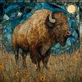 Bison — ceramic art tile