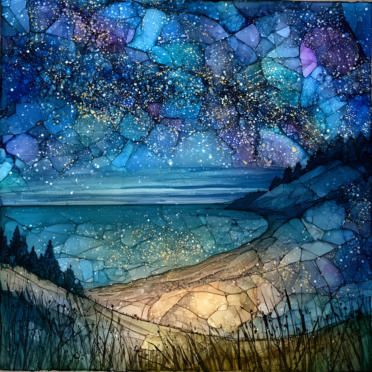 the Indiana Dunes — ceramic art tile