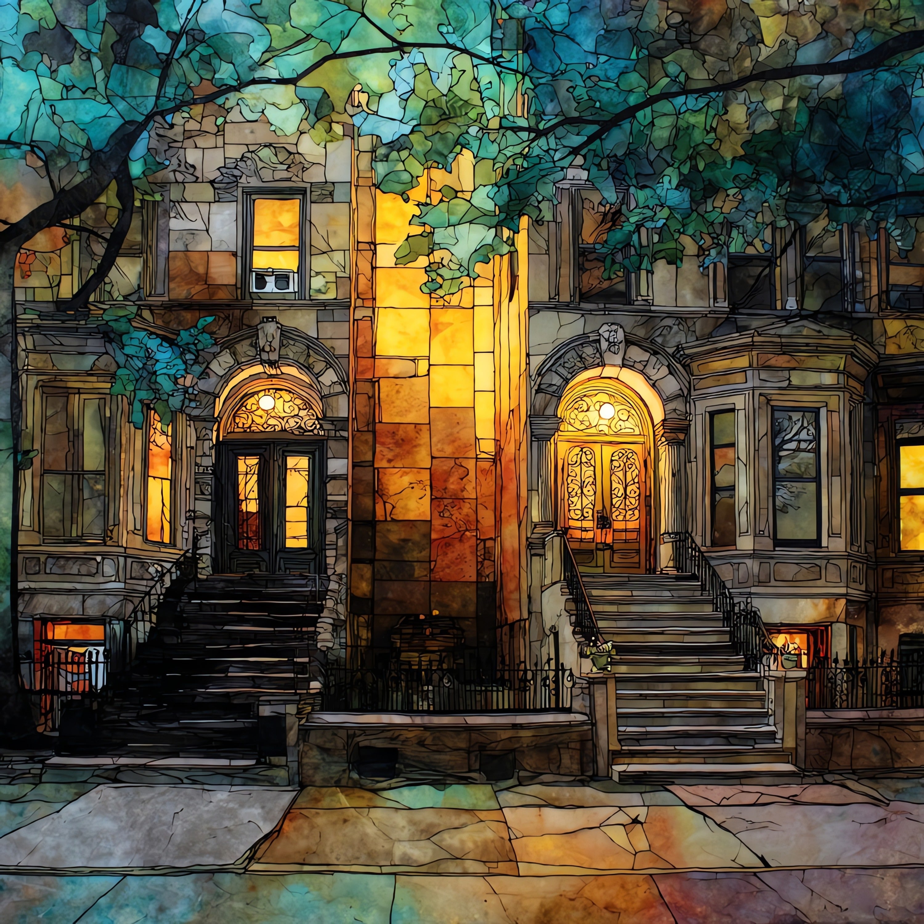 a Harlem side street — ceramic art tile