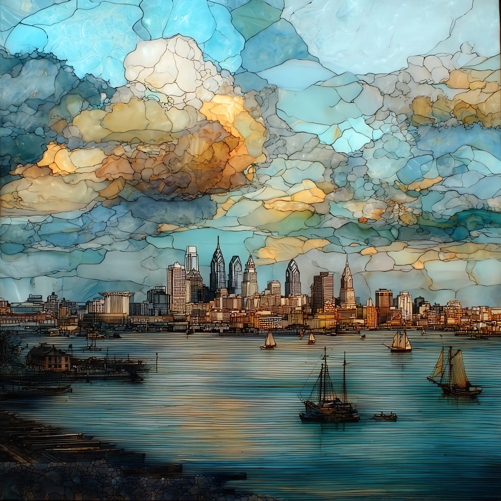 the Camden waterfront — ceramic art tile