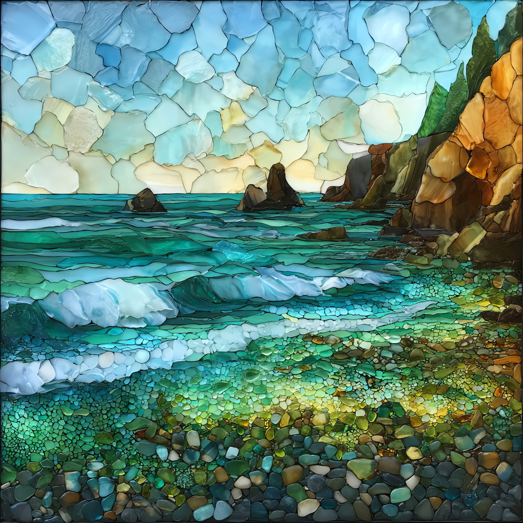 Glass Beach Fort Bragg — ceramic art tile